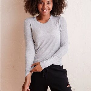 Aerie Ribbed Long Sleeve Crewneck T-Shirt